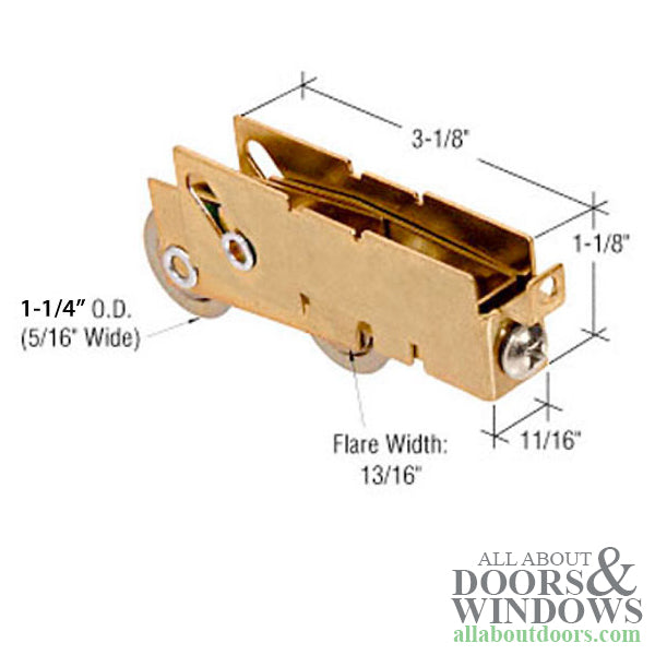 Tandem Sliding Door Roller - 1-1/4 Inch Nylon - Concave | Patio Door Parts