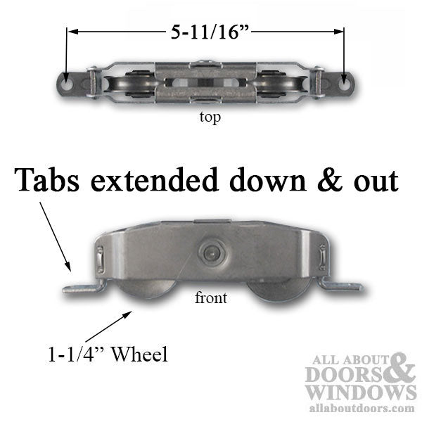 Tandem Sliding Door Roller - 1-1/4 Inch Steel | Patio Door Parts