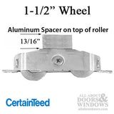 Tandem Sliding Door Roller - 1-1/2 Inch Stainless Steel - Concave | Patio Door Parts