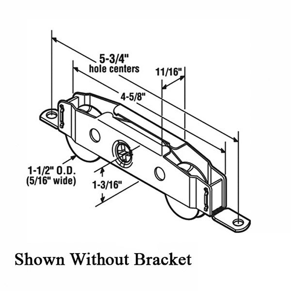 Tandem Sliding Door Roller - 1-1/2 Inch Stainless Steel - Concave | Patio Door Parts