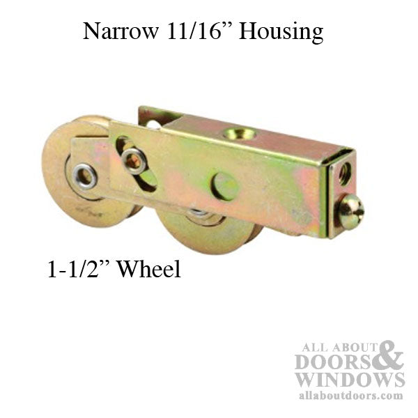 Tandem Sliding Door Roller - 1-1/2 Inch Steel - Concave Edge | Patio Door Parts