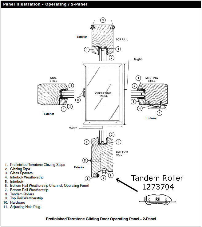 Tandem Sliding Door Roller - 1-1/4 Inch Steel | Patio Door Parts