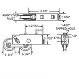 Tandem Sliding Door Roller - 1-1/4 Inch Nylon | Patio Door Parts