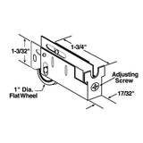 Sliding Door Roller - 1 Inch Steel - Flat | Patio Door Parts