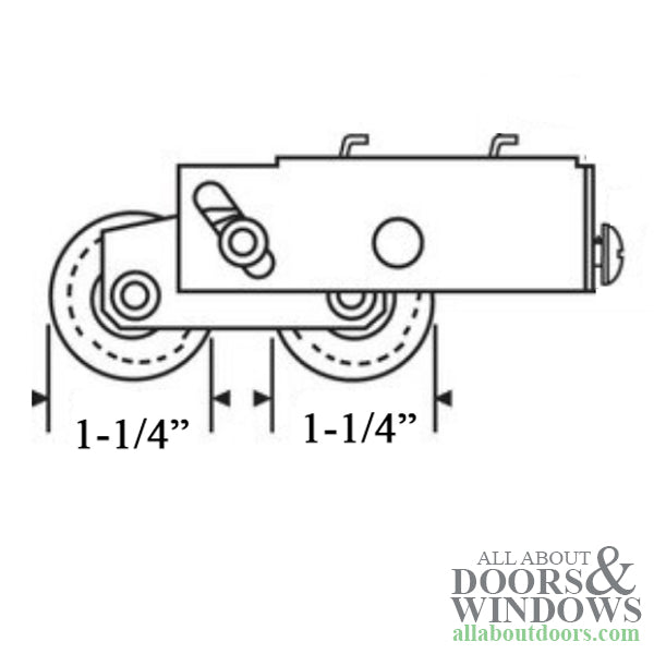 Tandem Sliding Door Roller - 1-1/4 Inch Stainless Steel | Patio Door Parts