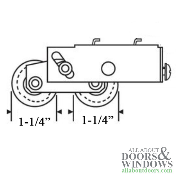 Tandem Sliding Door Roller - 1-1/4 Inch Nylon | Patio Door Parts