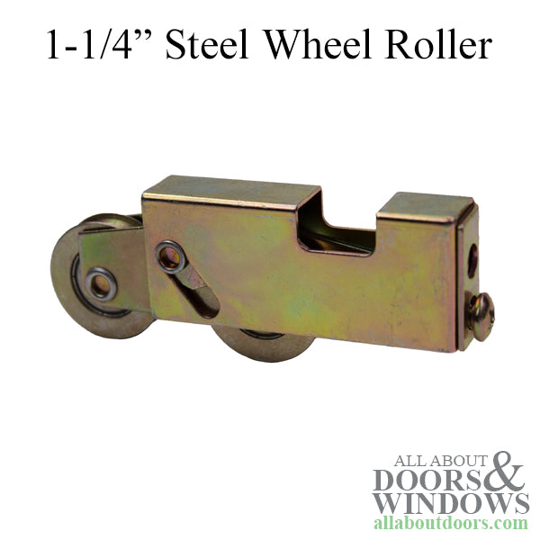 Tandem Sliding Door Roller - 1-1/4 Inch Steel - Concave | Patio Door Parts