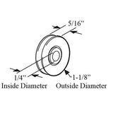 Sliding Door Wheel - 1-1/8 Inch Steel - Concave | Patio Door Parts