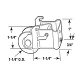 Sliding Door Roller - 1-1/4 Inch Steel - center grooved | Patio Door Parts