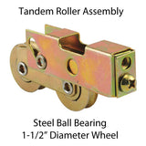 Tandem Sliding Door Roller - 1-1/2 Inch Steel - Concave | Patio Door Parts