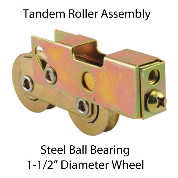Tandem Sliding Door Roller - 1-1/2 Inch Steel - Concave | Patio Door Parts