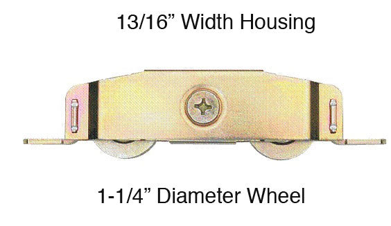 Tandem Sliding Door Roller - 1-1/4 Inch Steel - Concave | Patio Door Parts
