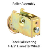 Sliding Door Roller - 1-1/2 Inch Steel - Concave | Patio Door Parts