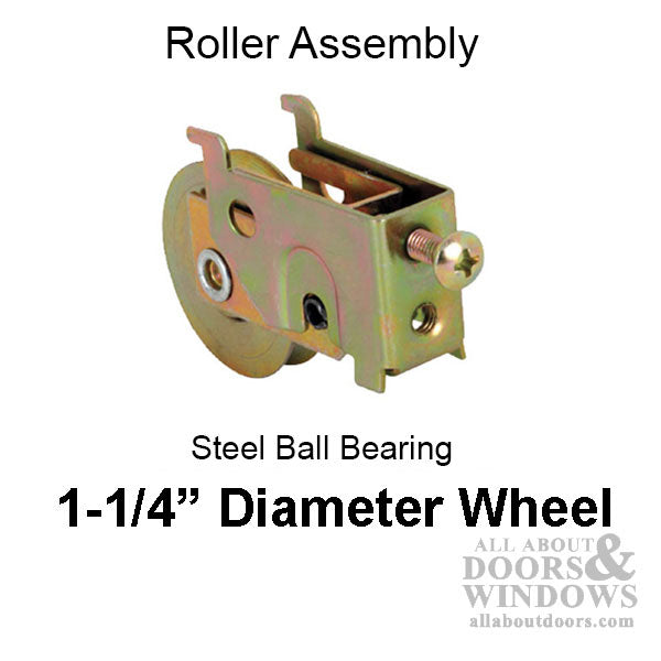 Sliding Door Roller - 1-1/4 Inch Steel - Concave | Patio Door Parts