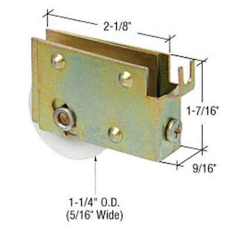 Sliding Door Roller - 1-1/4 Inch Nylon - Concave | Patio Door Parts