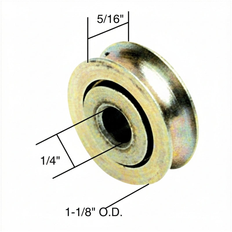 Sliding Door Wheel - 1-1/8 Inch Steel - Concave | Patio Door Parts