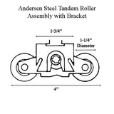 Tandem Sliding Door Roller - 1-1/4 Inch Steel | Patio Door Parts