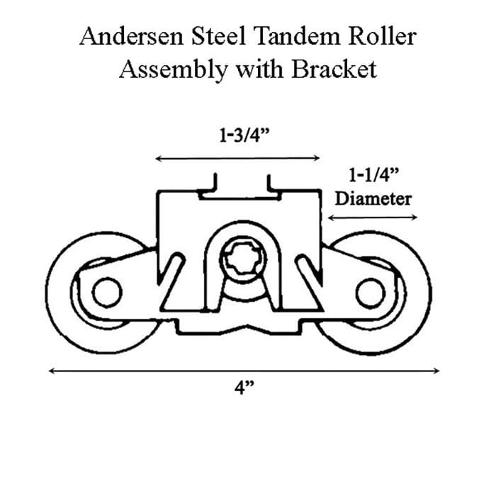 Tandem Sliding Door Roller - 1-1/4 Inch Steel | Patio Door Parts