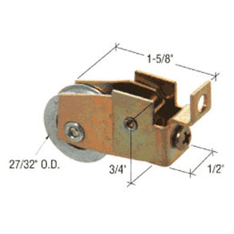 Sliding Door Roller - 27/32 Inch Steel - Grooved | Patio Door Parts