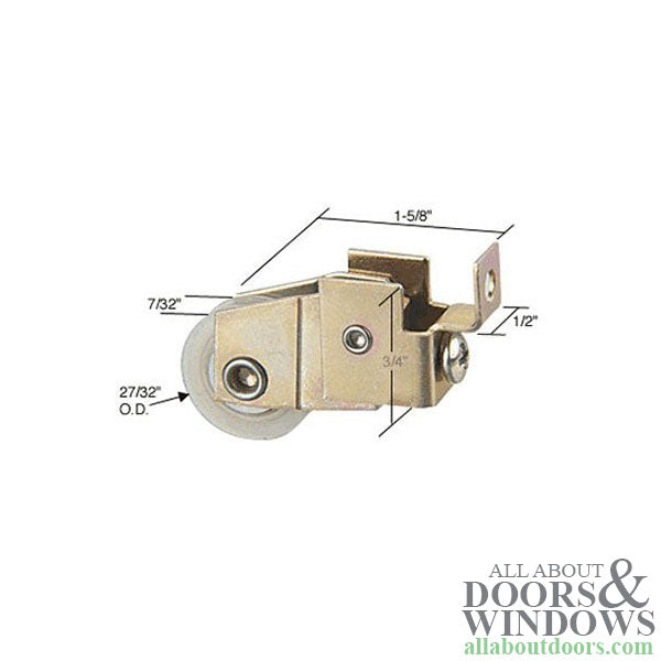 Sliding Door Roller - 27/32 Inch Nylon - Grooved | Patio Door Parts