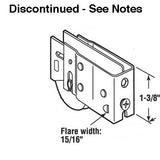 Sliding Door Roller - 1-1/2 Inch Steel - Concave | Patio Door Parts