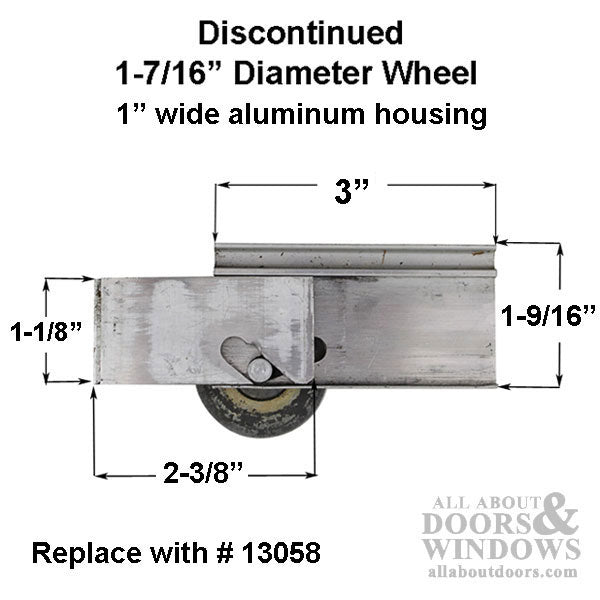 Sliding Door Roller - 1-7/16 Inch Aluminum | Patio Door Parts