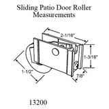 Sliding Door Roller - 1-1/2 Inch Stainless Steel - concave | Patio Door Parts