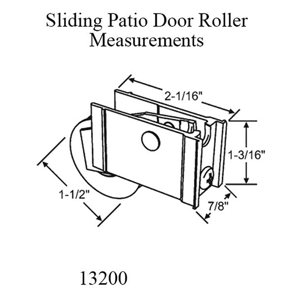 Sliding Door Roller - 1-1/2 Inch Stainless Steel - concave | Patio Door Parts