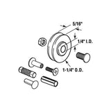 Sliding Door Roller - 1-1/4 Inch Steel - Concave | Patio Door Parts