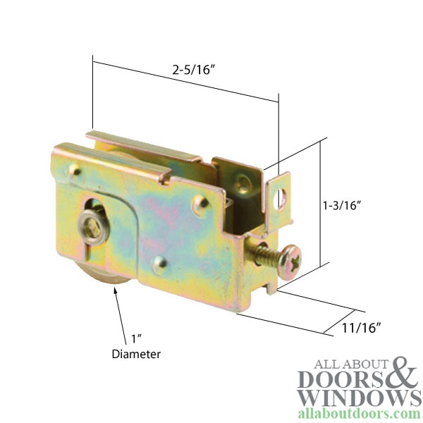 Sliding Door Roller - 1-inch Steel - Concave | Patio Door Parts