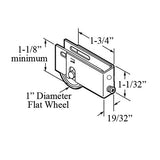 Sliding Door Roller - 1 Inch Steel - Convex/Flat | Patio Door Parts