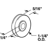 Sliding Door Wheel - 1-1/4 Inch Stainless Steel - Concave | Patio Door Parts