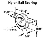 Sliding Door Roller - 1-11/16 Inch Nylon - Concave | Patio Door Parts