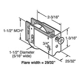Sliding Door Roller - 1-1/2 Inch Steel - Concave | Patio Door Parts