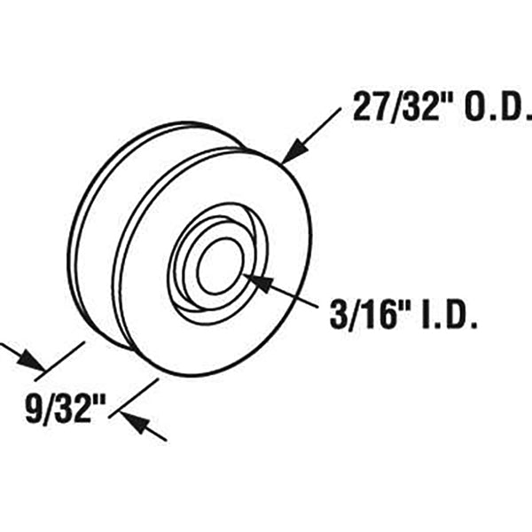 Sliding Door Wheel - 27/32 Inch Steel - Concave | Patio Door Parts