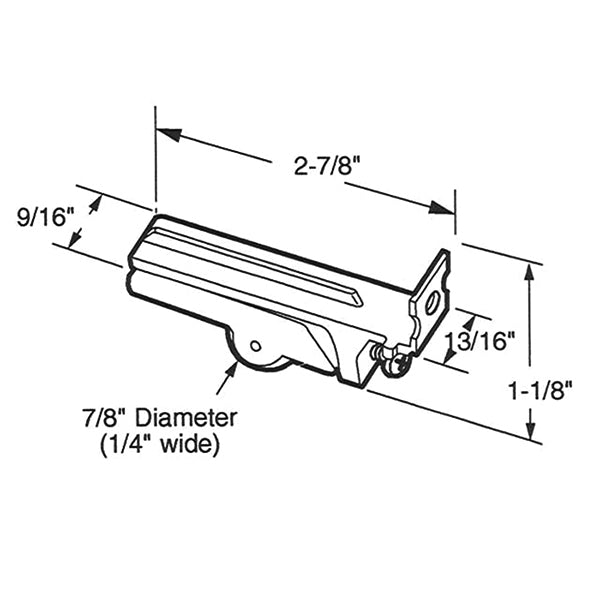Sliding Door Roller - 7/8 Inch Steel - Flat | Patio Door Parts