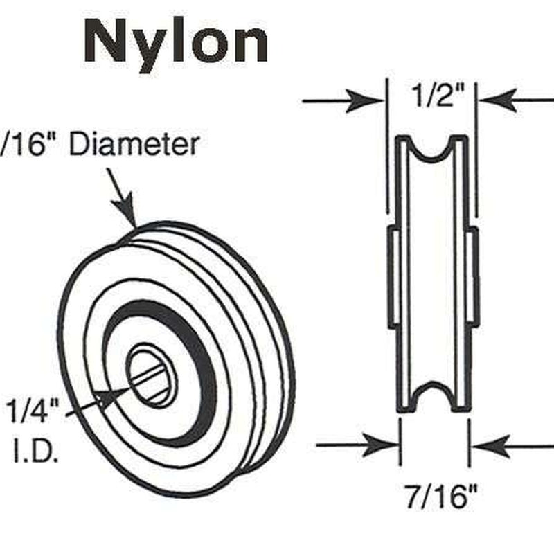 Sliding Door Wheel - 1-3/4 Inch Nylon - Concave | Patio Door Parts
