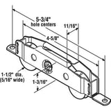 Tandem Sliding Door Roller - 1-1/2 Inch Nylon - Concave | Patio Door Parts