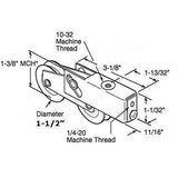 Tandem Sliding Door Roller - 1-1/2 Inch Steel - Concave | Patio Door Parts