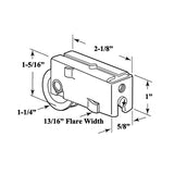 Sliding Door Roller - 1-1/4 Inch Nylon - Concave | Patio Door Parts