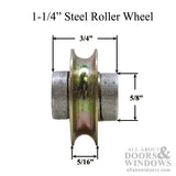 Sliding Door Roller - 1-1/4 Inch Steel - Concave | Patio Door Parts