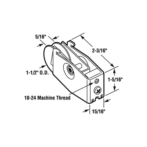 Sliding Door Roller - 1-1/2 Inch Steel - Concave | Patio Door Parts