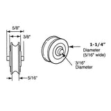 Sliding Door Wheel - 1-1/4 Inch Nylon - Concave | Patio Door Parts