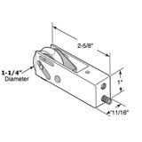 Sliding Door Roller - 1-1/4 Inch Nylon - Concave | Patio Door Parts