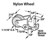 Sliding Door Roller - 1-11/16 Inch Nylon - Concave | Patio Door Parts