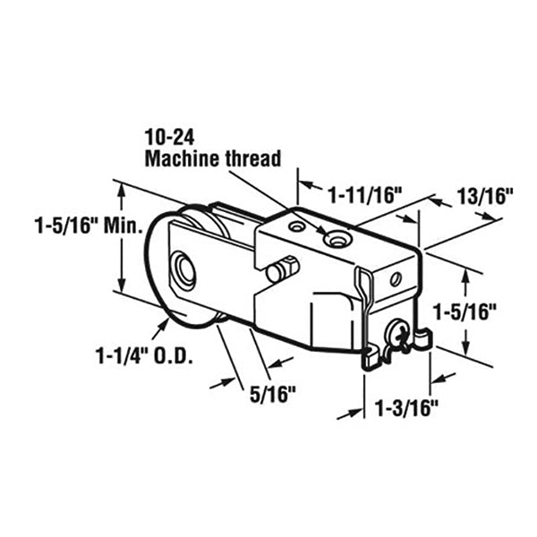 Sliding Door Roller - 1-1/4 Inch Steel - Concave | Patio Door Parts