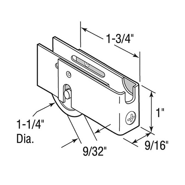 Sliding Door Roller - 1-1/4 Inch Nylon - Concave | Patio Door Parts