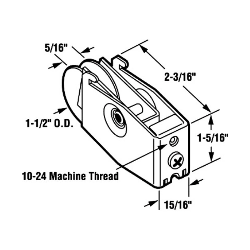 Sliding Door Roller - 1-1/2 Inch Steel - Concave | Patio Door Parts