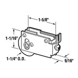 Sliding Door Roller - 1-1/4 Inch Steel - Concave | Patio Door Parts