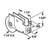 Sliding Door Roller - 1-1/4 Inch Steel - Concave | Patio Door Parts